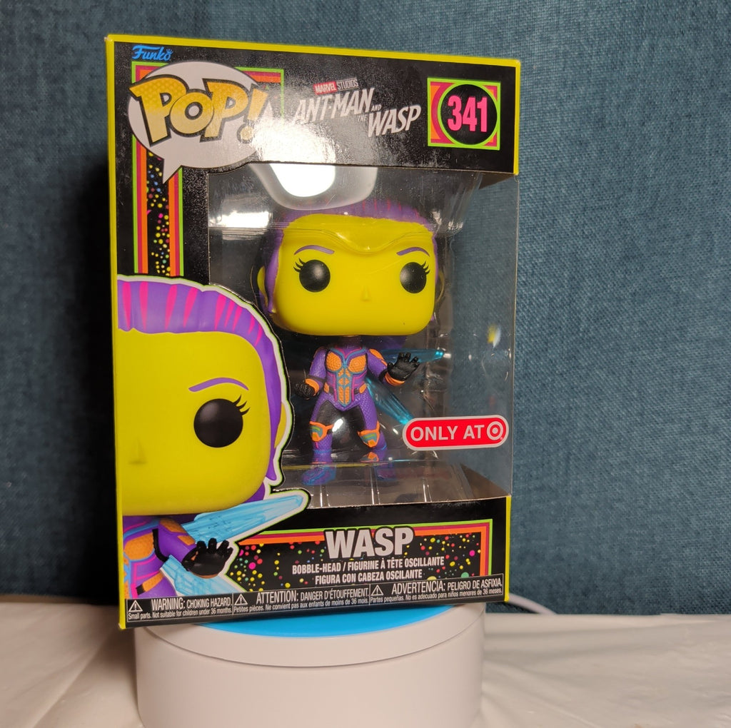 Funko Pop Marvel Infinity Saga Blacklight Wasp 341 Target Exclusive in Protector