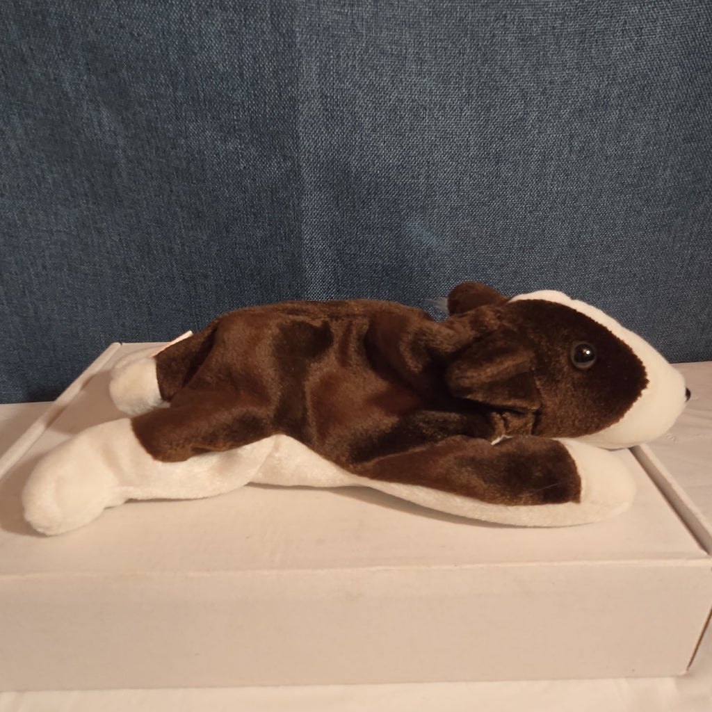 Ty Beanie Baby Bruno Dog Plush Vintage 1997 Bull Terrier Tags Protected