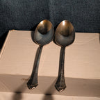 4 Pc ONEIDA Community ROYAL FLUTE Serving Set | Kenwood Meat Fork Spoons MCM