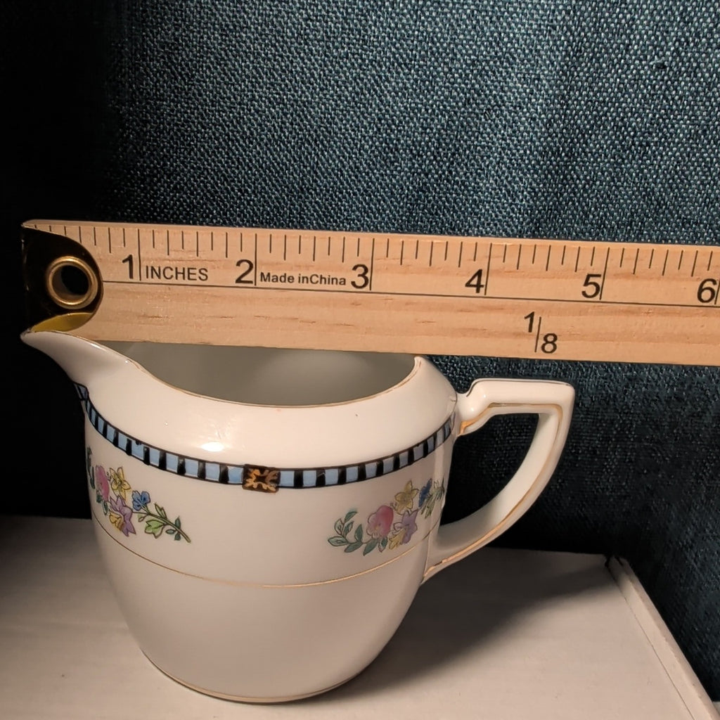 Vintage Noritake Sheridan Creamer Pitcher Art Deco Floral 1920s Gold Japan 3"