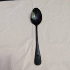 Set of 7 Black Stainless Steel Spoons 18/0 Modern Flatware Teaspoons Clean