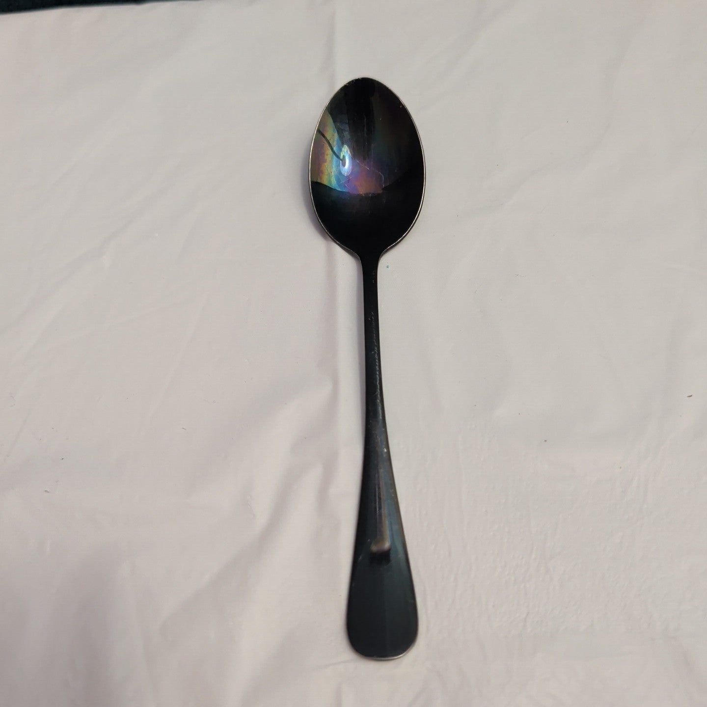 Set of 7 Black Stainless Steel Spoons 18/0 Modern Flatware Teaspoons Clean