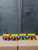 Wooden Magnetic Train Set 13 pc | Alphabet Letters A-Z & Numbers 0-10