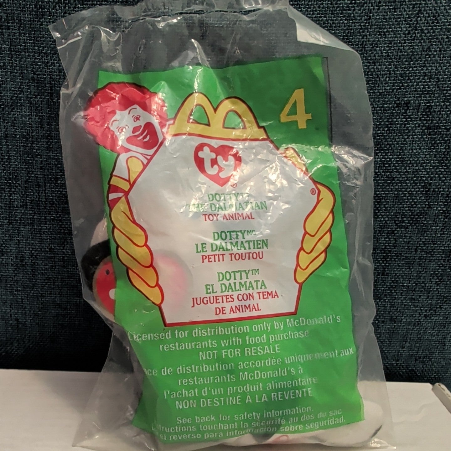 Ty Teenie Beanie Baby Dotty the Dalmatian #4 McDonald’s 2000 Sealed New Dog Toy