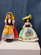 Vintage Italian Souvenir Dolls Pair | Genova & Sorrento | Sleep Eyes