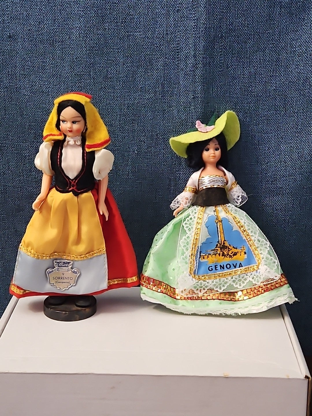 Vintage Italian Souvenir Dolls Pair | Genova & Sorrento | Sleep Eyes