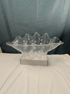 Large Acrylic Clam Shell Serving Bowl 18" Wavy Scalloped Beach House Centerpiece