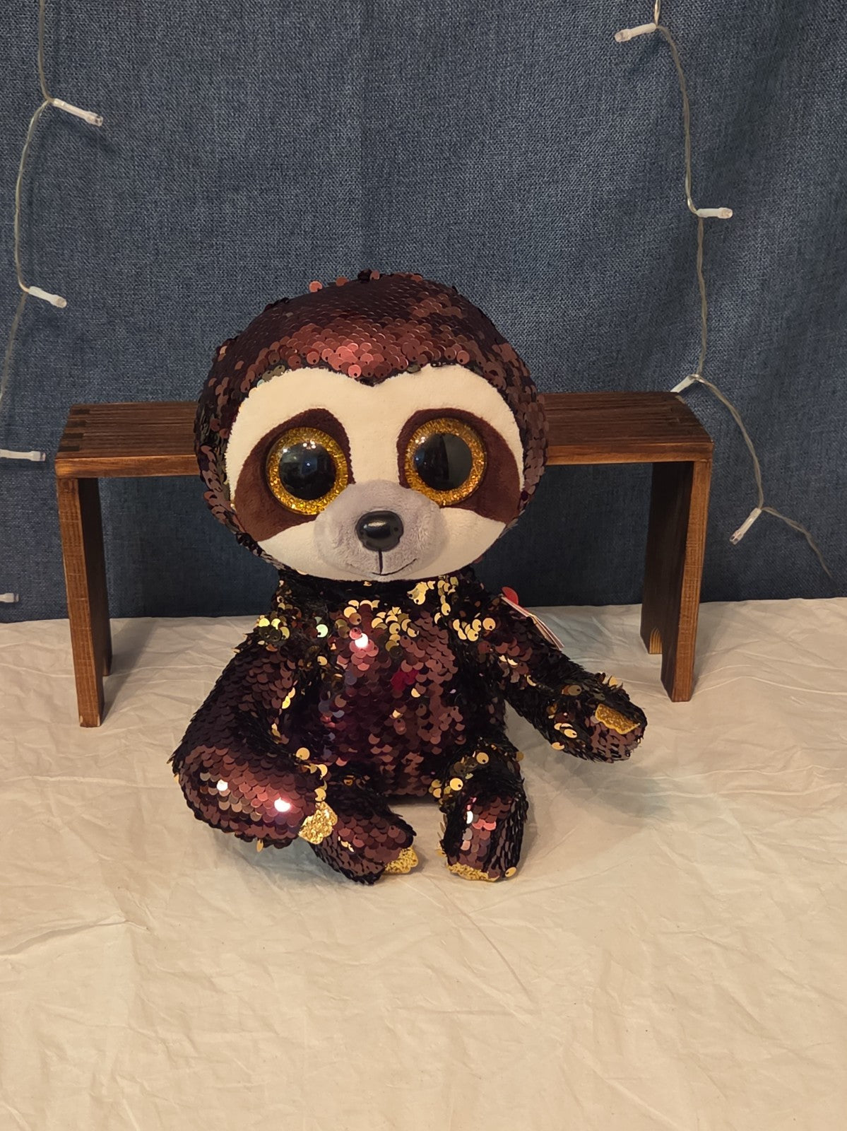 Limited TY Flippables Dangler Sloth 9" Sequin Plush WT