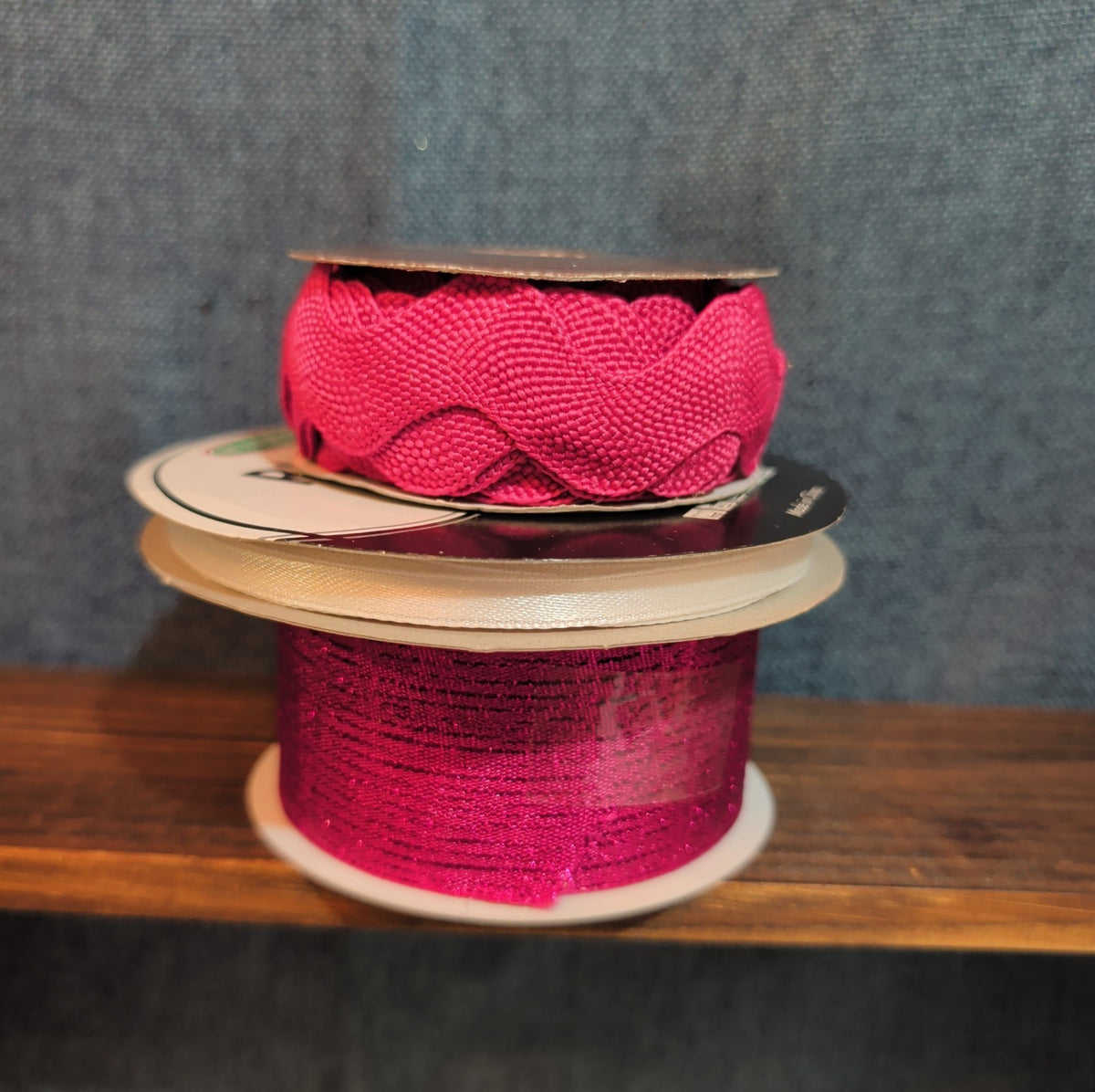 Gift Wrap Co Sullivans Ribbon Trim Lot 3 Fuchsia White Destash