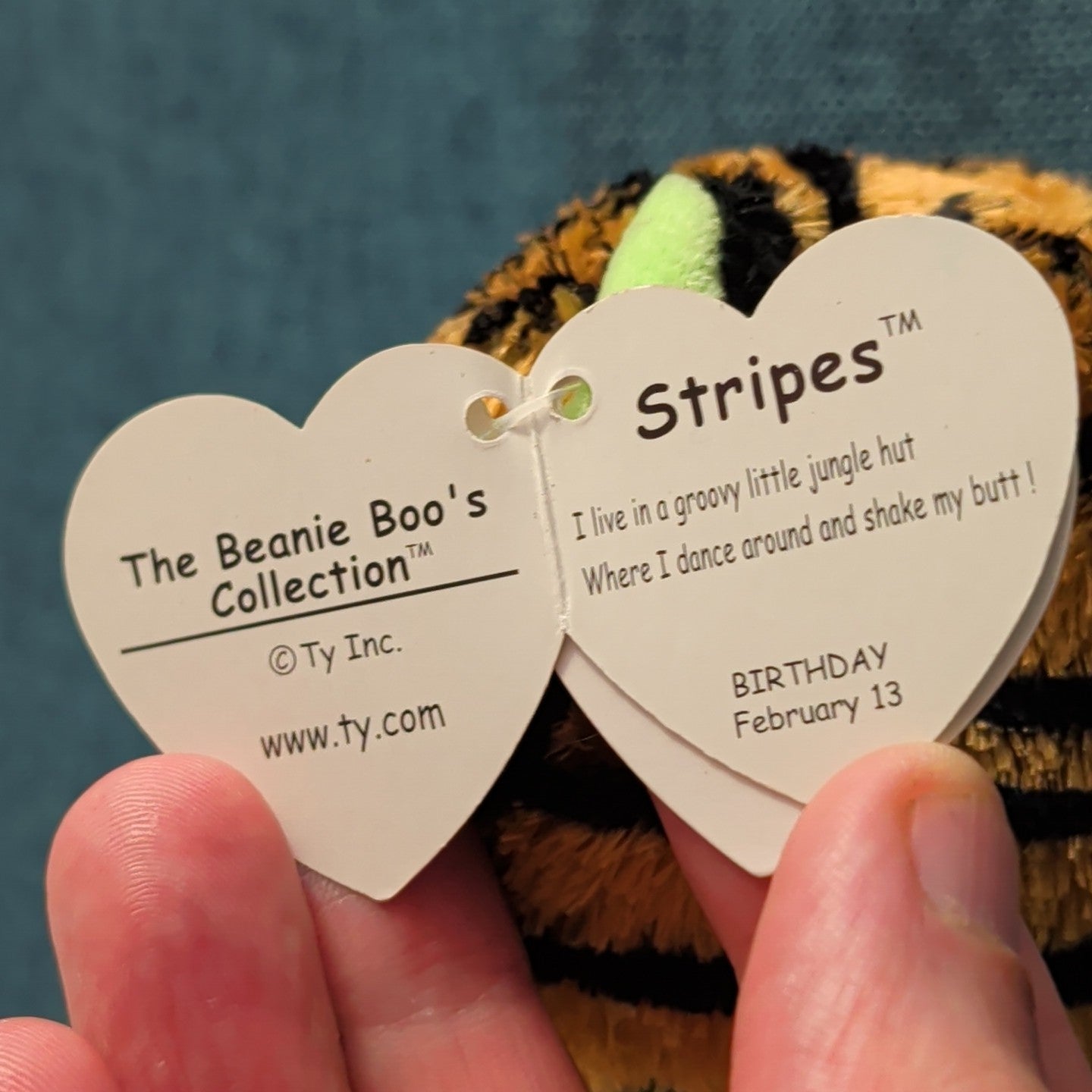 Ty Beanie Boos STRIPES Tiger Plush | 6" Size with Purple Mint Tags | Mint