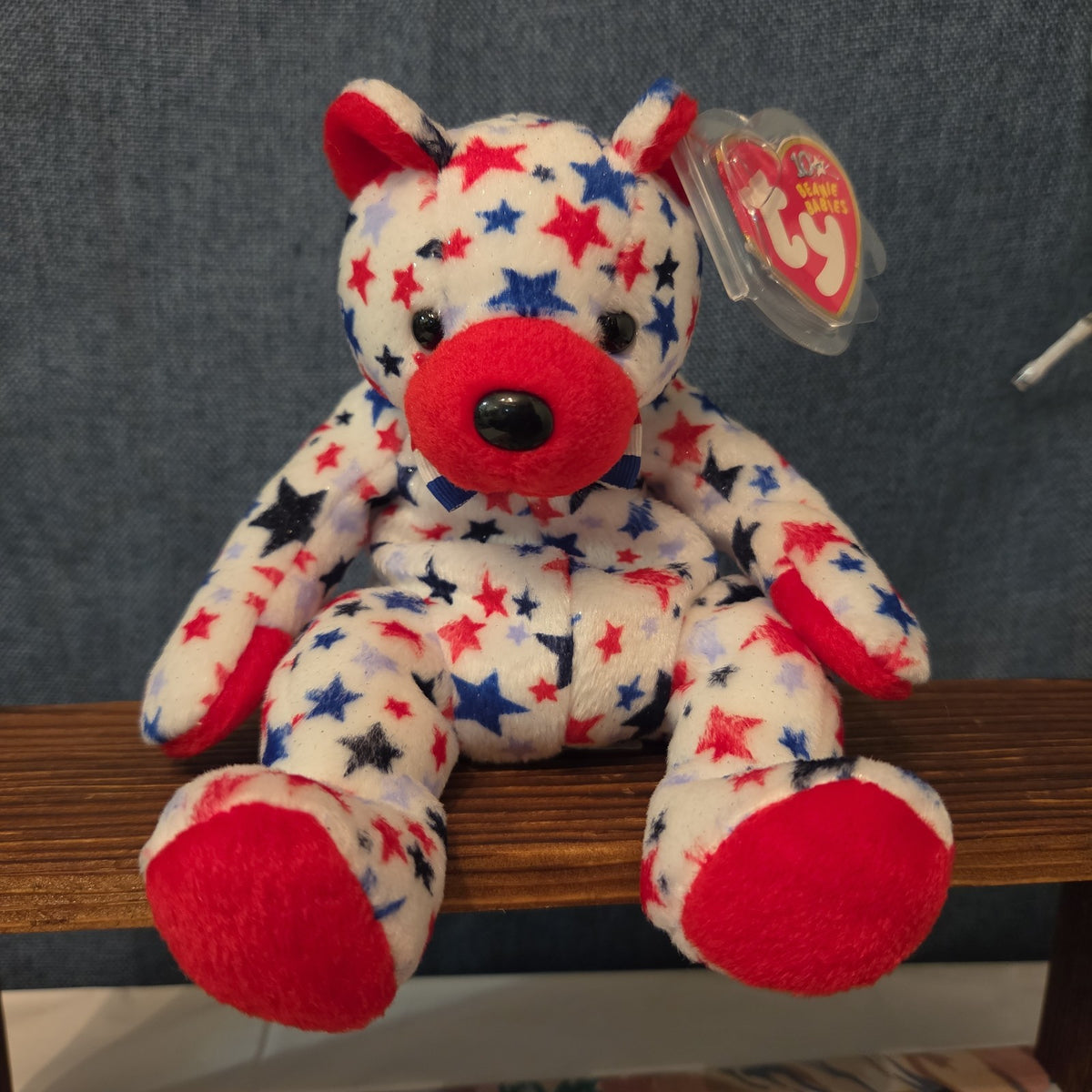 Ty Beanie Baby Red Patriotic Star Bear Plush 2003