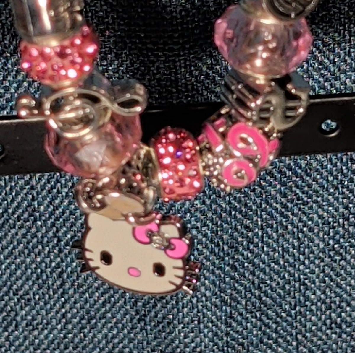 Hello Kitty Charm Bracelet Pink Rhinestone Y2K Kawaii