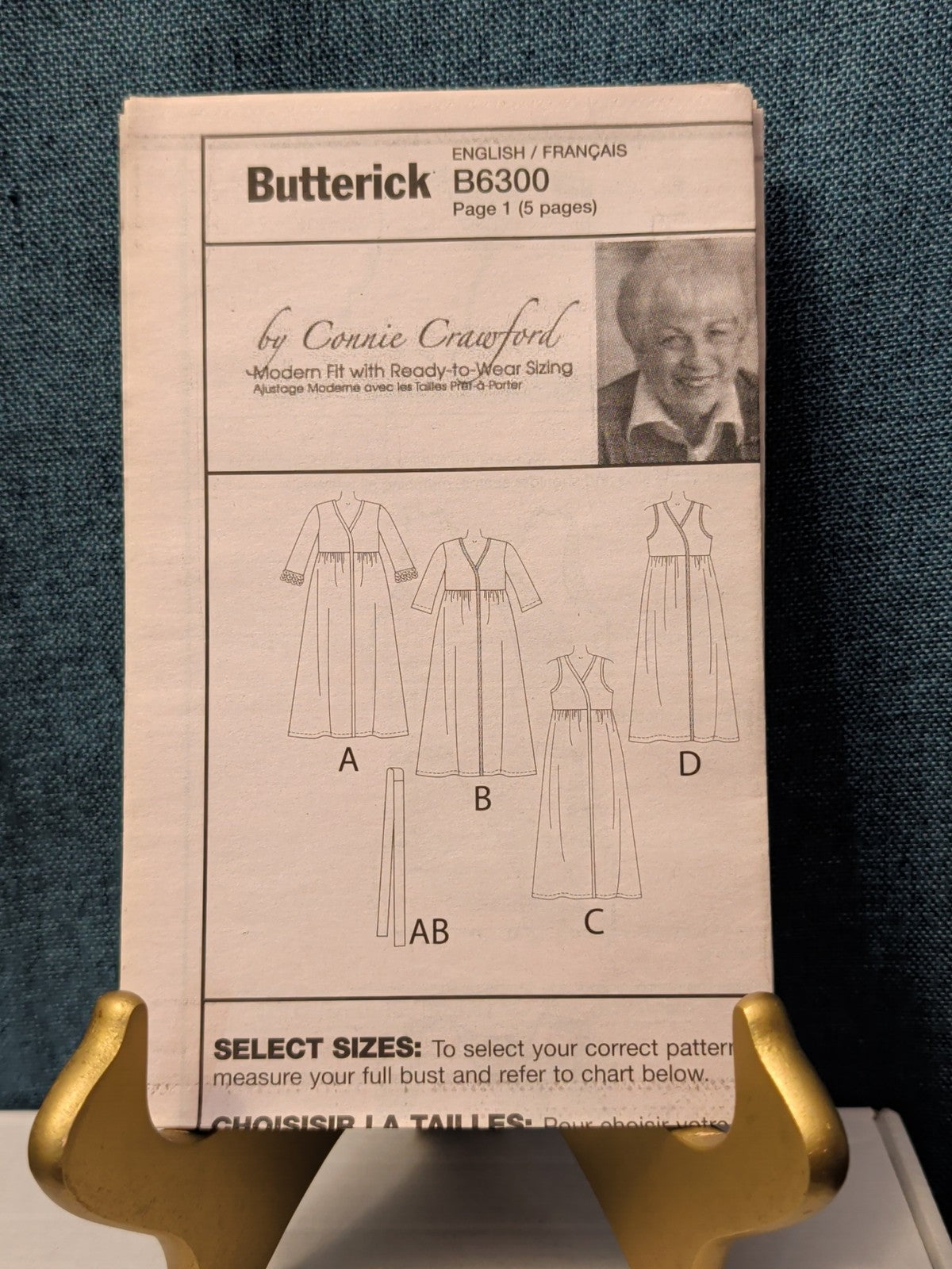 6300 BUTTERICK Connie Crawford - Modern Fit ROBE & NIGHTGOWN - Sz XS to XL