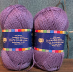 Herrschners Afghan Yarn 2 Ply Grape Purple Acrylic 2 Skein Lot