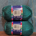 Herrschners Afghan Yarn 2 Ply Deep Teal Acrylic 2 Skein Lot