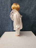 Vintage Porcelain Angel Doll | Blonde Guardian Angel with Halo