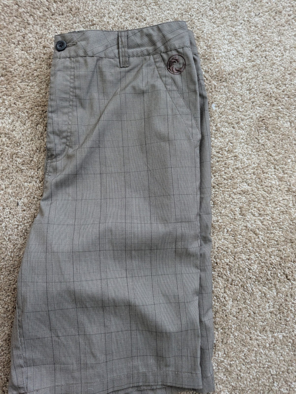 O'Neill Hybrid Boardshorts Men's Size 34 Gray Plaid Swim Trunks Walker Shorts
