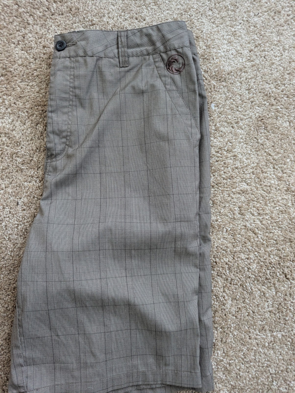 O'Neill Hybrid Boardshorts Men's Size 34 Gray Plaid Swim Trunks Walker Shorts