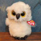 TY Beanie Boos Austin White Owl 6" Plush Gold Eyes Kawaii MWMTs
