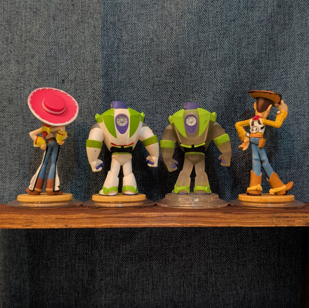 Disney Infinity 1.0 Toy Story 4 Figures Jessie Buzz Buzz Crystal Variant Woody