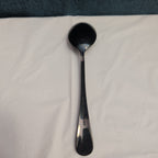 Set of 8 Black Stainless Steel Spoons 18/0 Modern Onyx Flatware Table Spoons Set