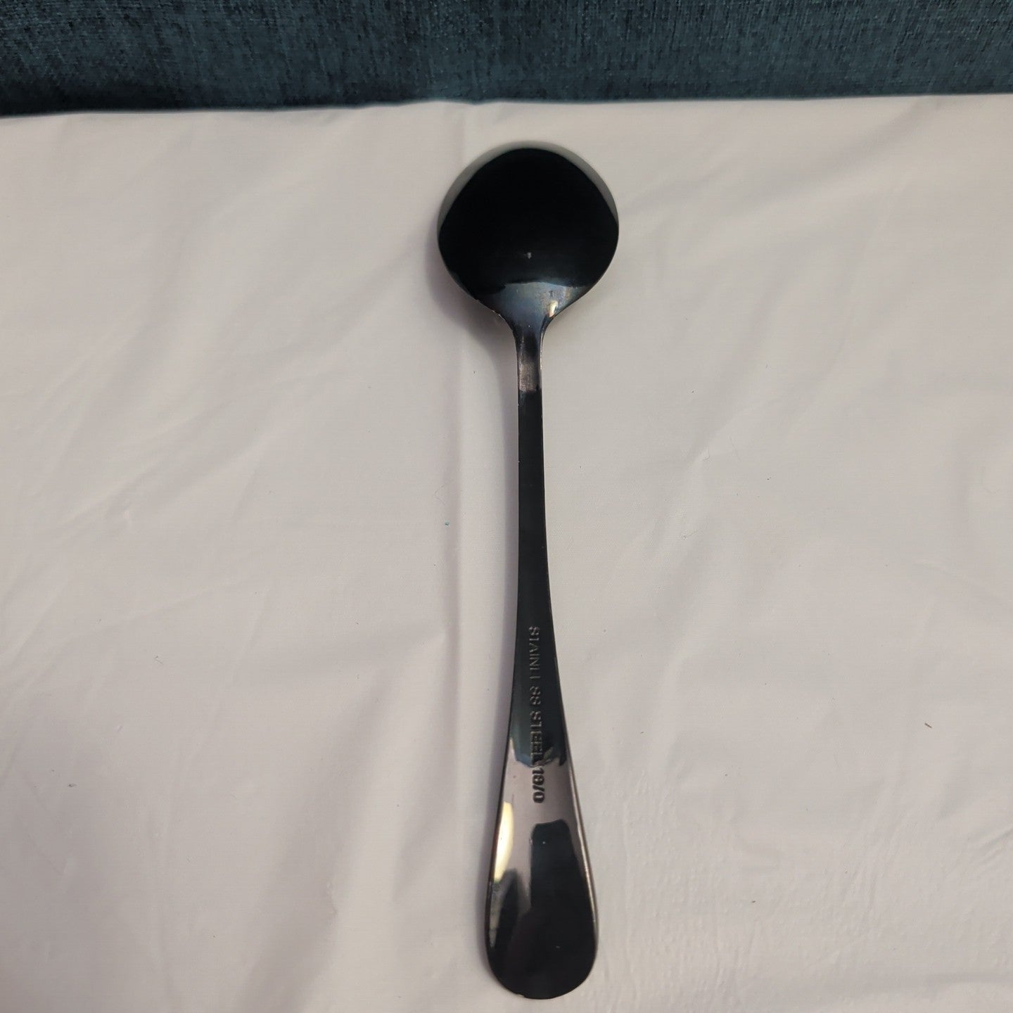 Set of 8 Black Stainless Steel Spoons 18/0 Modern Onyx Flatware Table Spoons Set