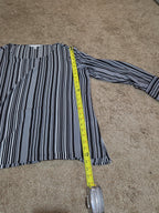 Counterparts Striped Blouse Women XL Black White Long Sleeve Top