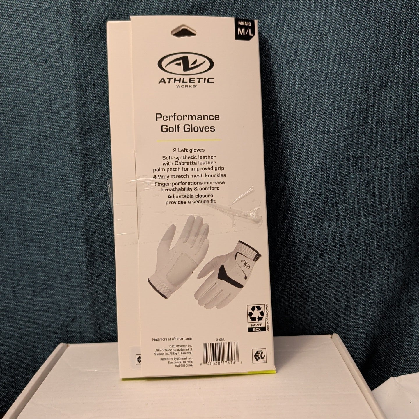 NEW Athletic Works Performance Golf Gloves 2-Pack | Size M/L | 2 Left Hand Glove