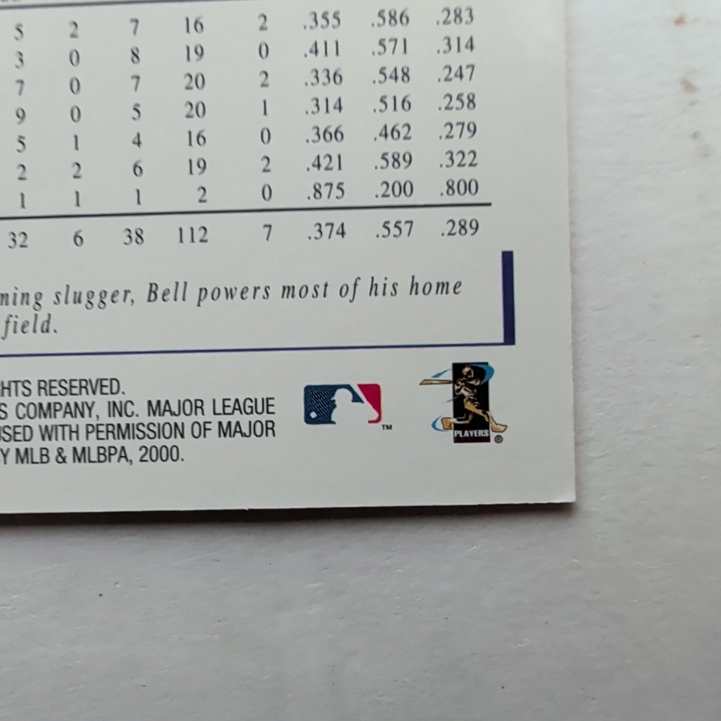 2000 Topps Gallery Jay Bell #3 Arizona Diamondbacks MLB Canvas Base Card