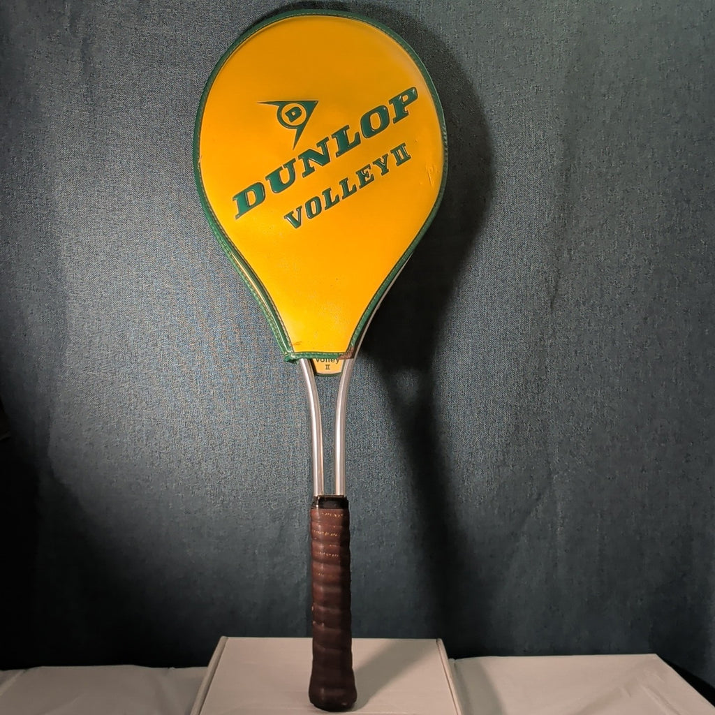 Vintage Dunlop Volley II Aluminum Tennis Racquet 4 5/8 L Made in USA With Cover
