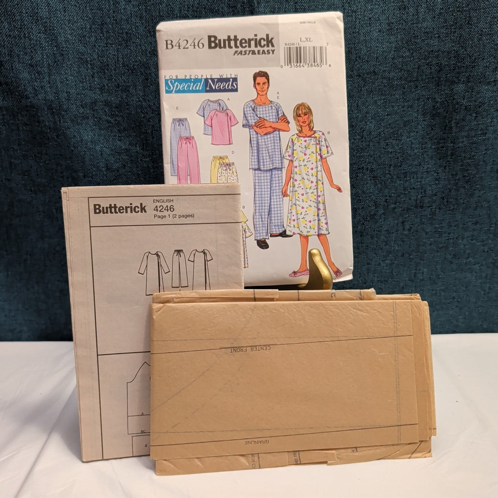 Butterick B4246 Sewing Pattern Adaptive Special Needs Gown Pants Unisex
