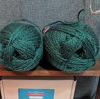 Herrschners Afghan Yarn 2 Ply Deep Teal Acrylic 2 Skein Lot