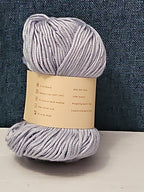 ThinkThings Milk Cotton Yarn | Soft Silver Grey 50g Skein Anti-Pilling