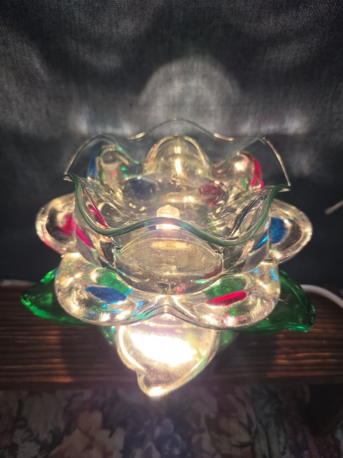 Flower Touch Lamp Glass Oil Warmer Multicolor