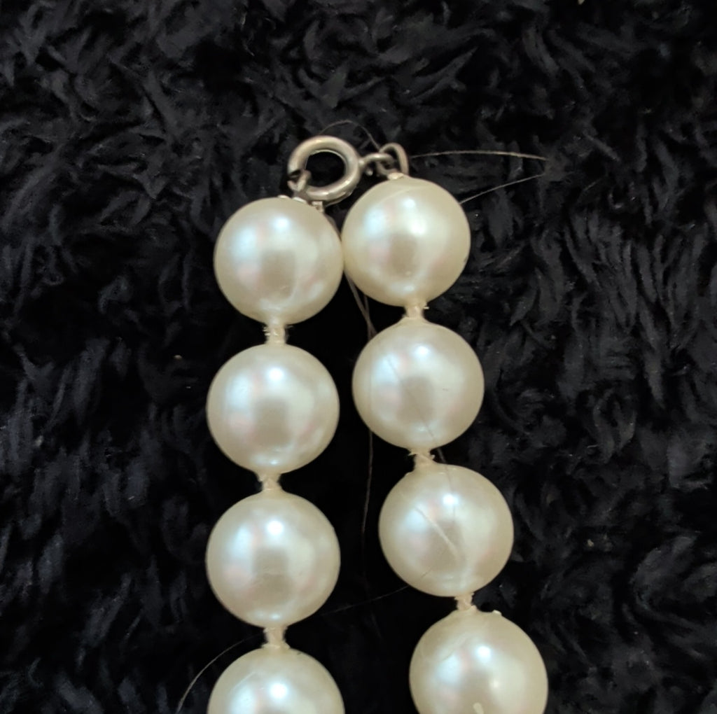 Vintage 54" Champagne Hand Knotted Faux Pearl Flapper Necklace
