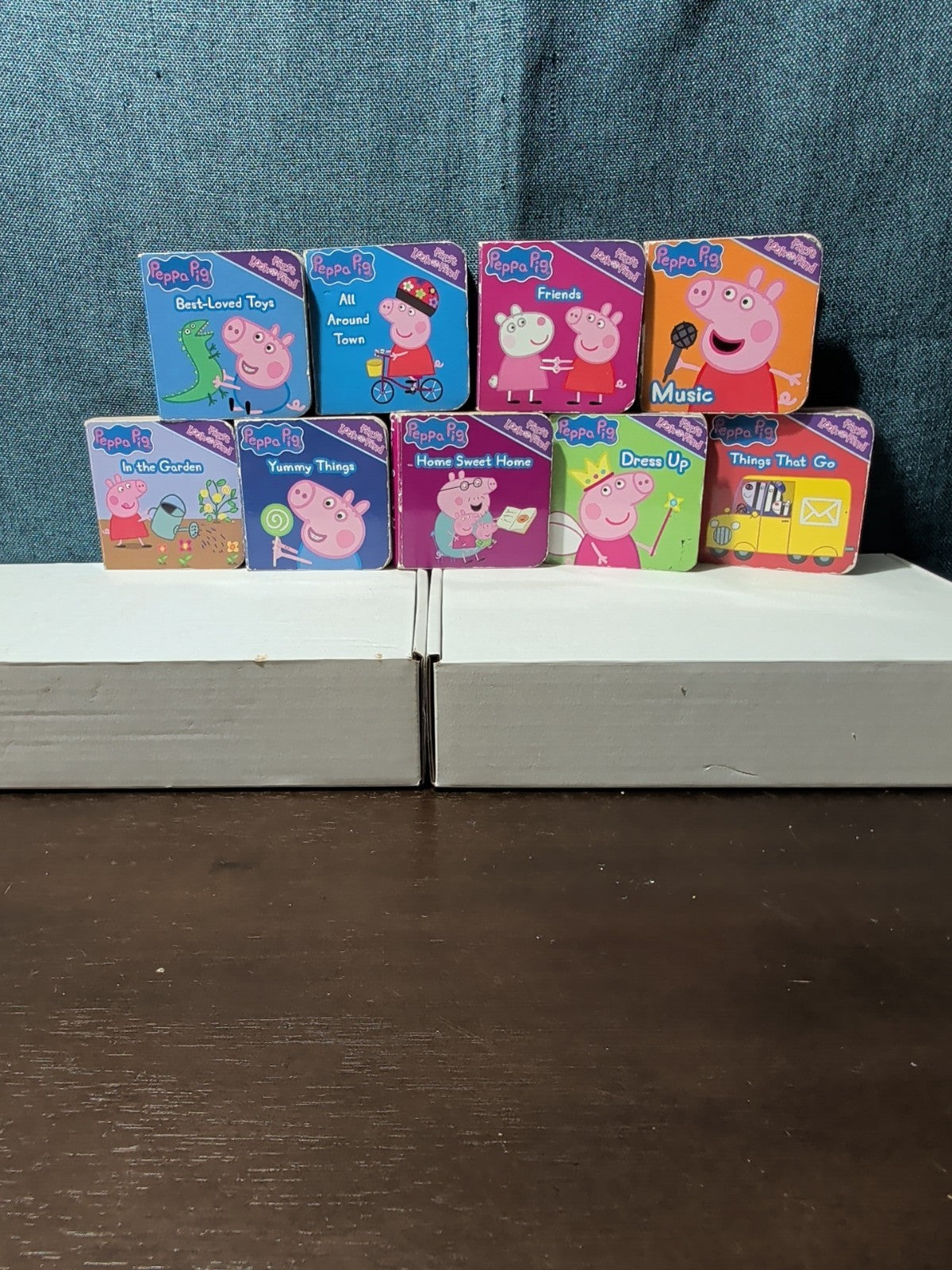 Set of 14 Peppa Pig Mini Board Books | Little Library Puzzle Backs | Travel Size