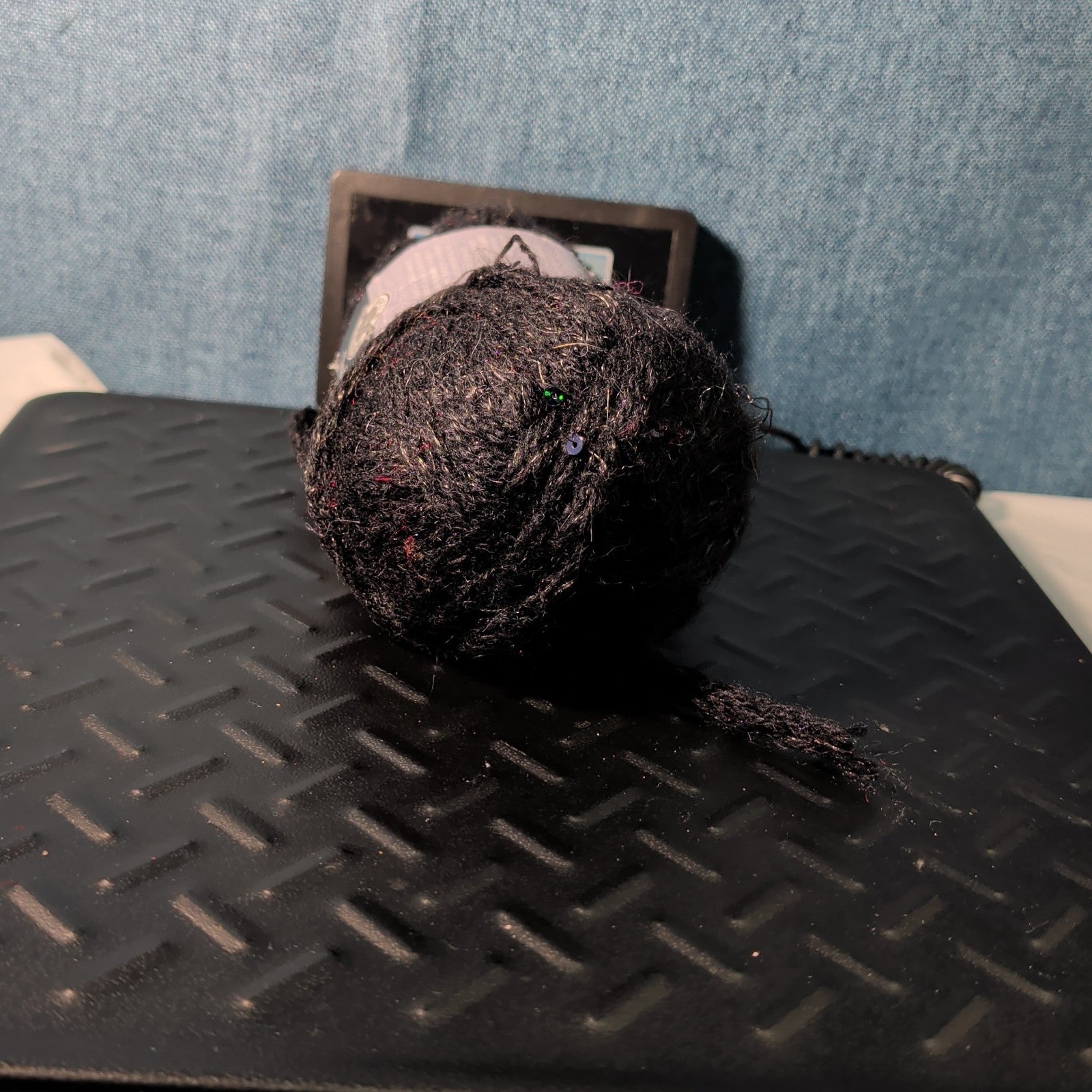 Loops & Threads Dewdrops Yarn #14 Jet Black Sequins Mohair Bulky DISCONTINUED