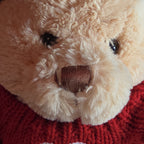 Avon 2010 Teddy Bear Plush Red Knit Heart Sweater Tan 9" Valentine