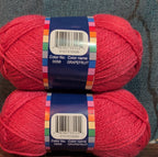 Herrschners Afghan Yarn Lot 2 Skeins 2 Ply  Grapefruit Acrylic 220 Yards Each