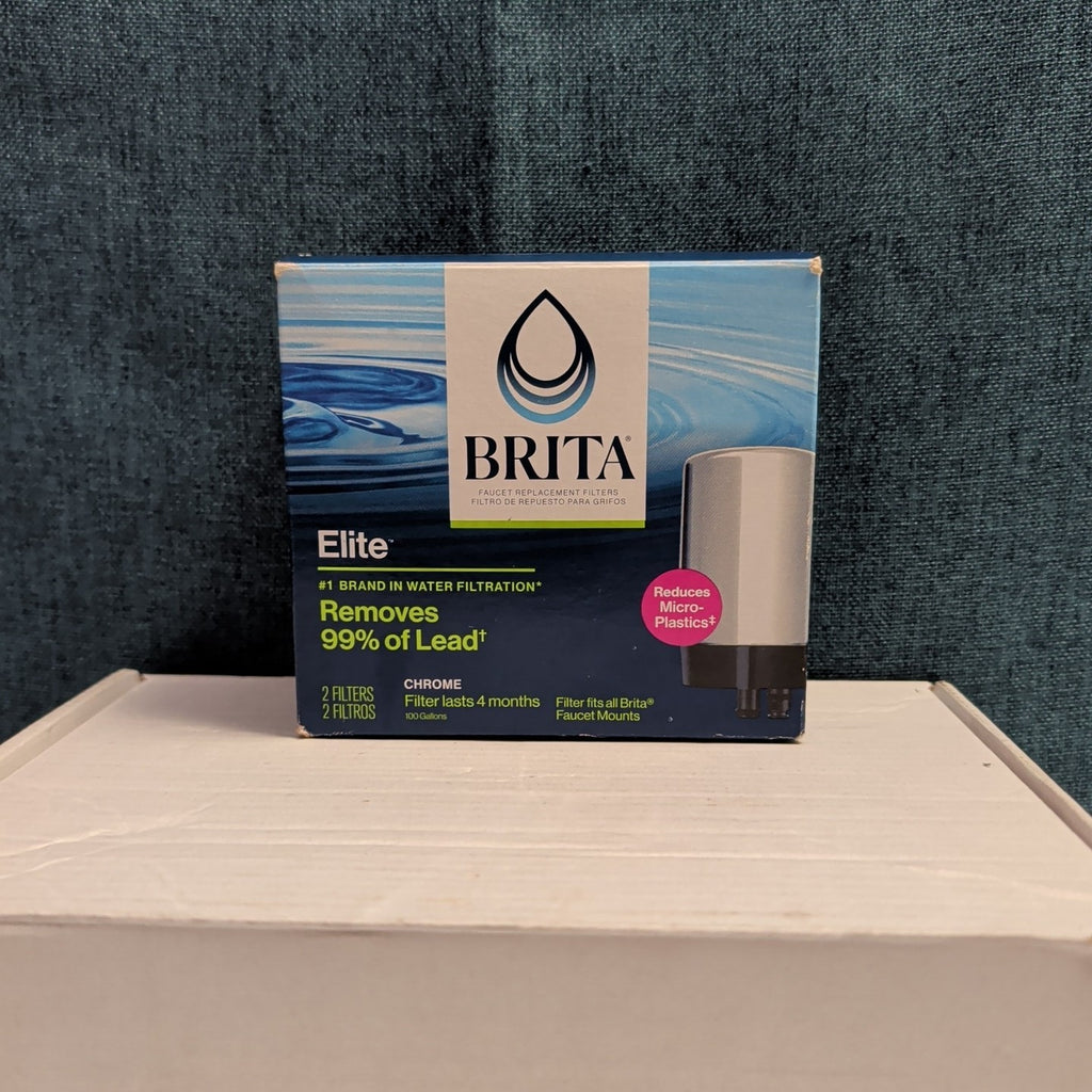 Brita Faucet Elite Chrome Replacement Filter 2-Pack Removes 99% Lead New FR-200