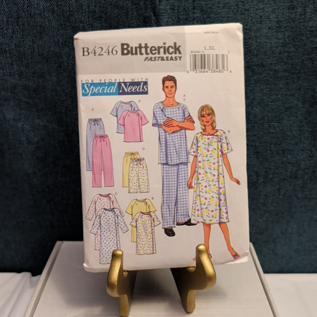 Butterick B4246 Sewing Pattern Adaptive Special Needs Gown Pants Unisex