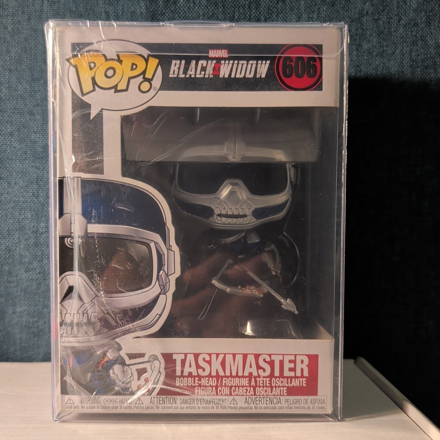 ​Funko Pop Marvel Black Widow Taskmaster #606  with Bow in Box with Protector