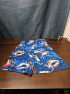 The Children's Place Boys Shark Sleep Shorts Size 7/8 Medium Blue Ocean Pajamas