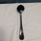 Set of 8 Black Stainless Steel Spoons 18/0 Modern Onyx Flatware Table Spoons Set