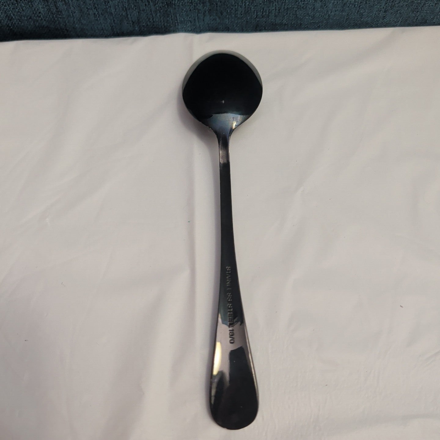 Set of 8 Black Stainless Steel Spoons 18/0 Modern Onyx Flatware Table Spoons Set