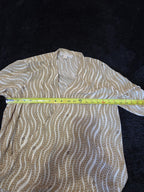 Michael Kors Blouse Gold Chain Link Print Wrap V-Neck Stretch Top L Gently Used