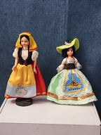 Vintage Italian Souvenir Dolls Pair | Genova & Sorrento | Sleep Eyes