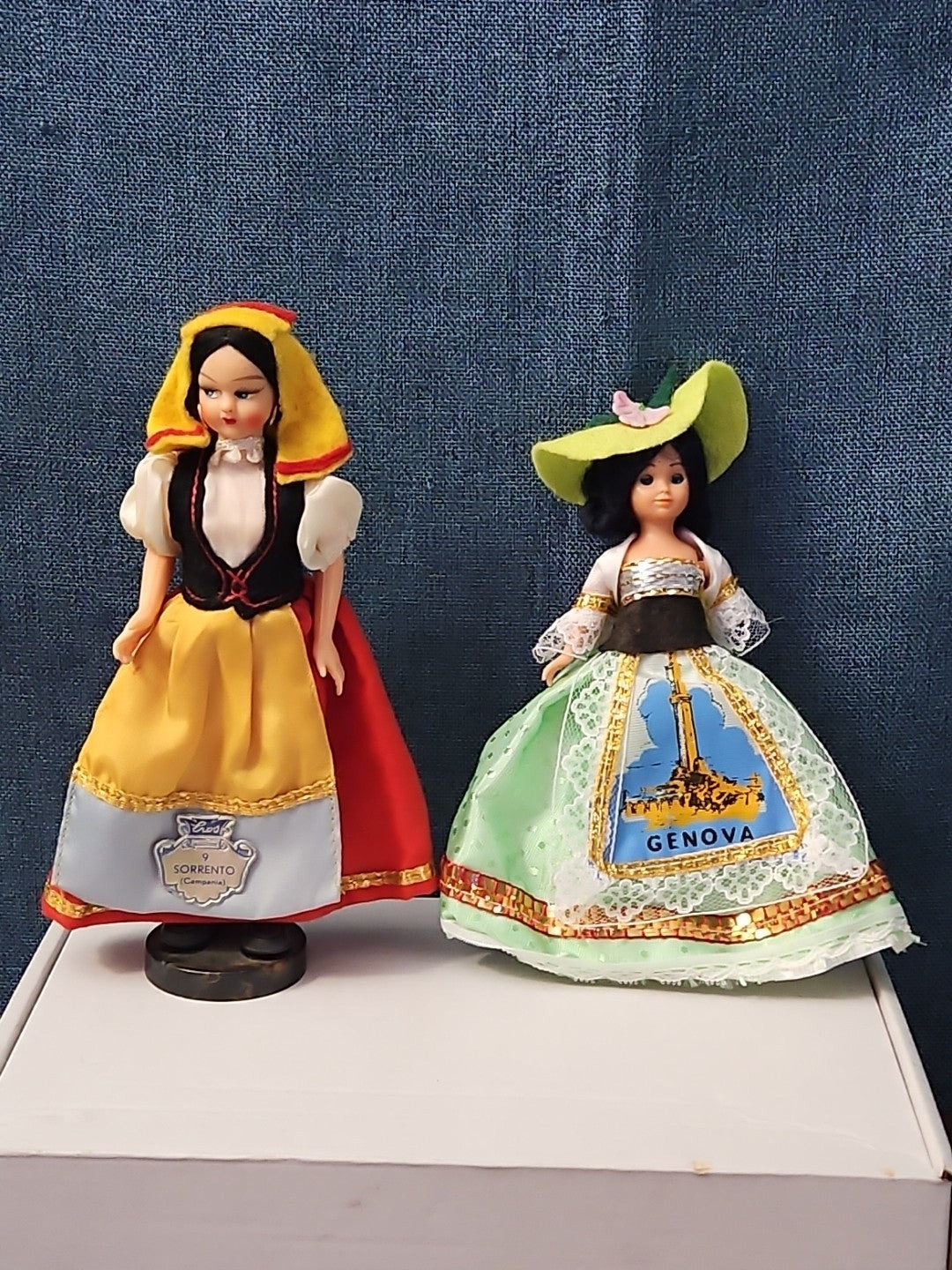 Vintage Italian Souvenir Dolls Pair | Genova & Sorrento | Sleep Eyes
