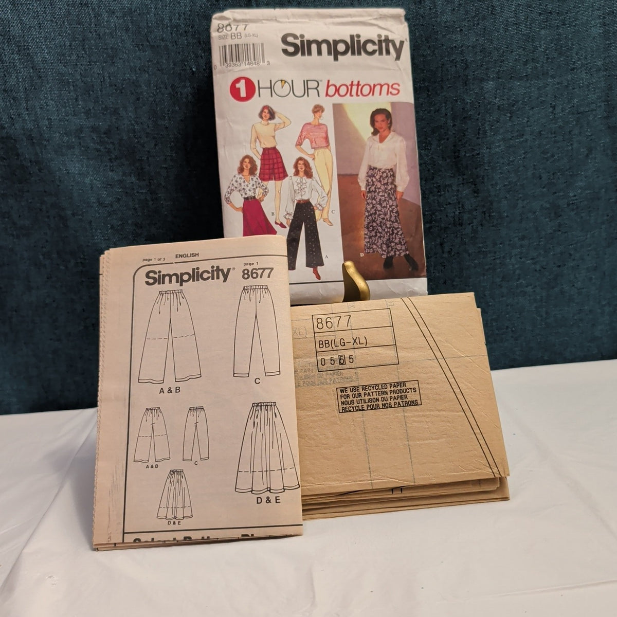 Simplicity 8677 Pattern Wide Leg Slim Pants Skirt Shorts 1989 Size BB LGXL Uncut