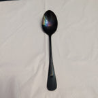 Set of 7 Black Stainless Steel Spoons 18/0 Modern Flatware Teaspoons Clean